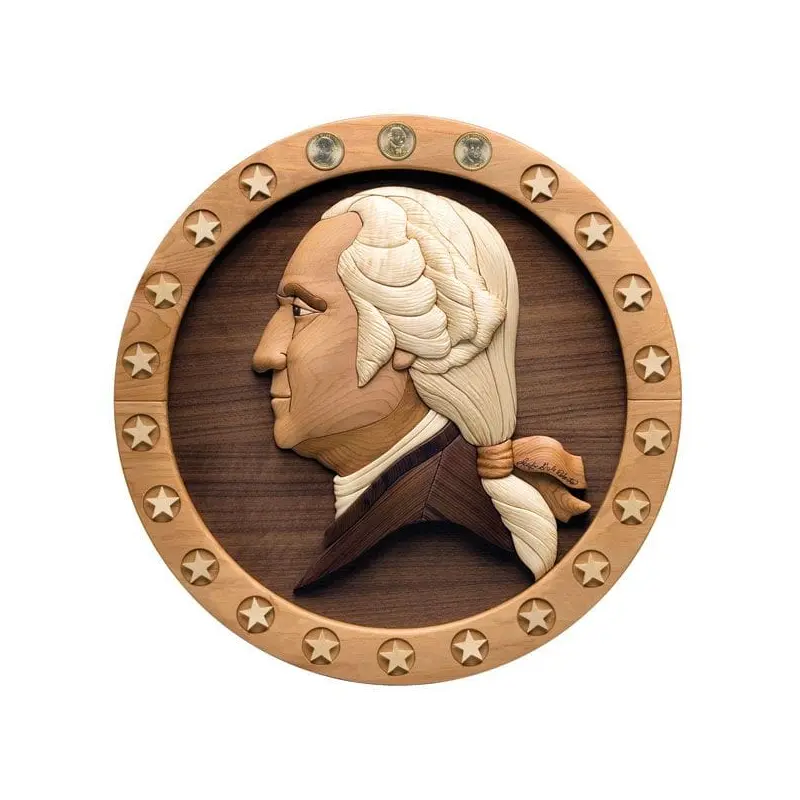 Intarsia Presidential Dollar Plaque - Downloadable Plan