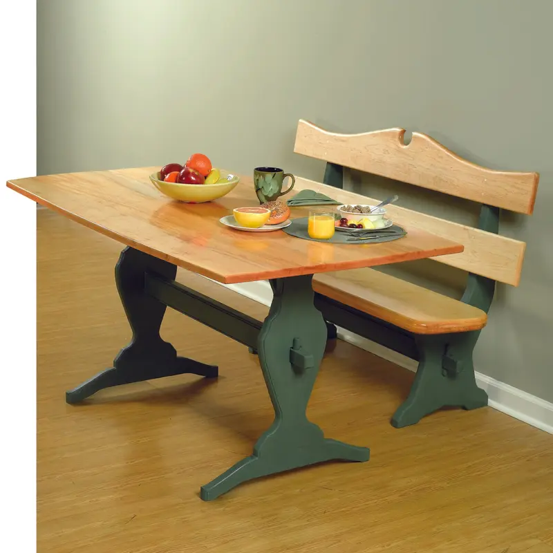 Woodworking Project Paper Plan to Build Trestle Table and Benches