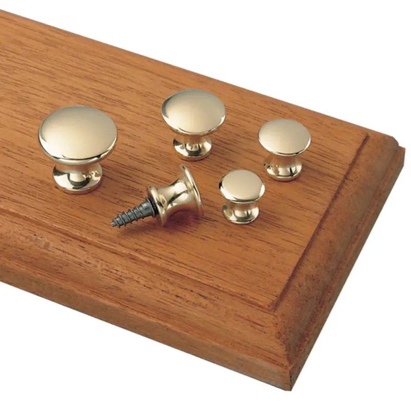 Brass Knob 1/2" D 7/16" Tall