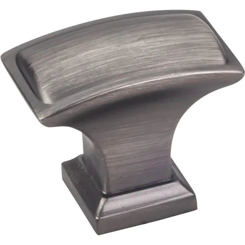 Annadale Rectangle Pillow Top Knob, 1-1/2" O.L.,  Brushed Pewter