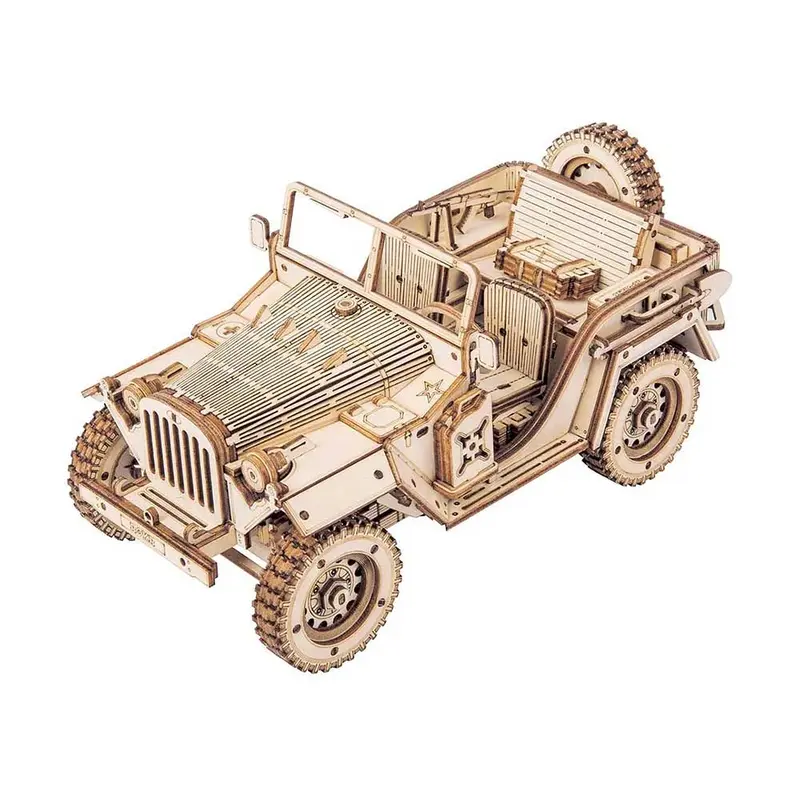 Army Field Car 3D Wooden Puzzle Kit