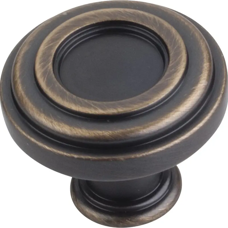 Lafayette Knob, 1-3/8" Dia.,  Antique Brushed Satin Brass