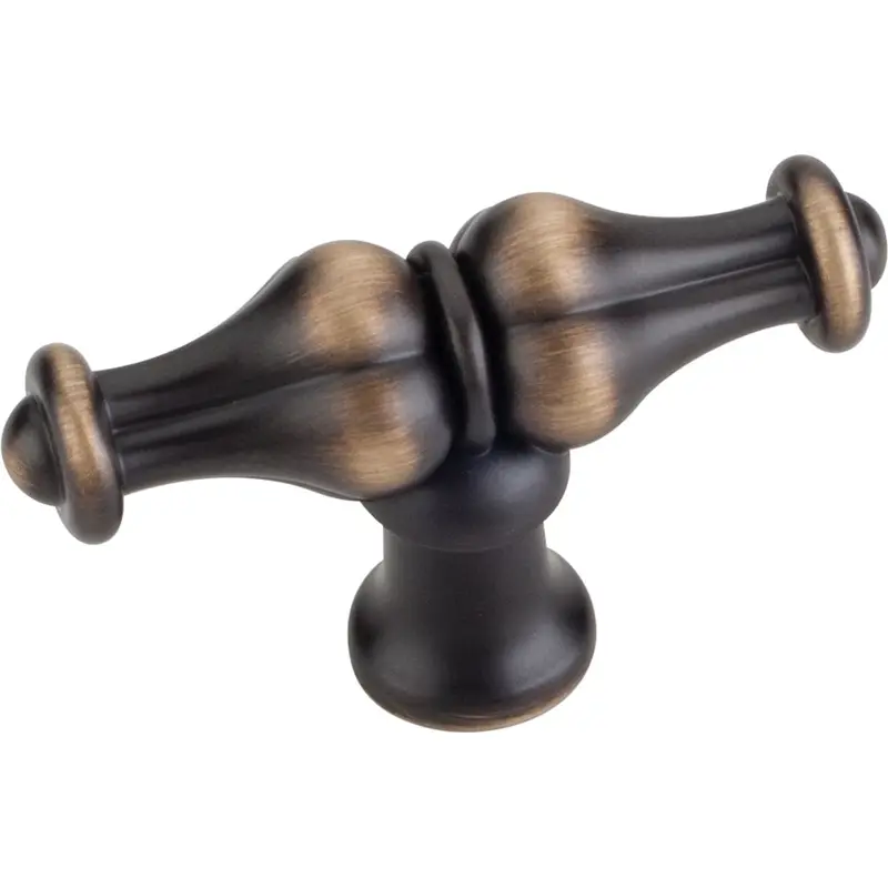 Bella "T" Knob, 2-1/4"  O.L., Antique Brushed Satin Brass