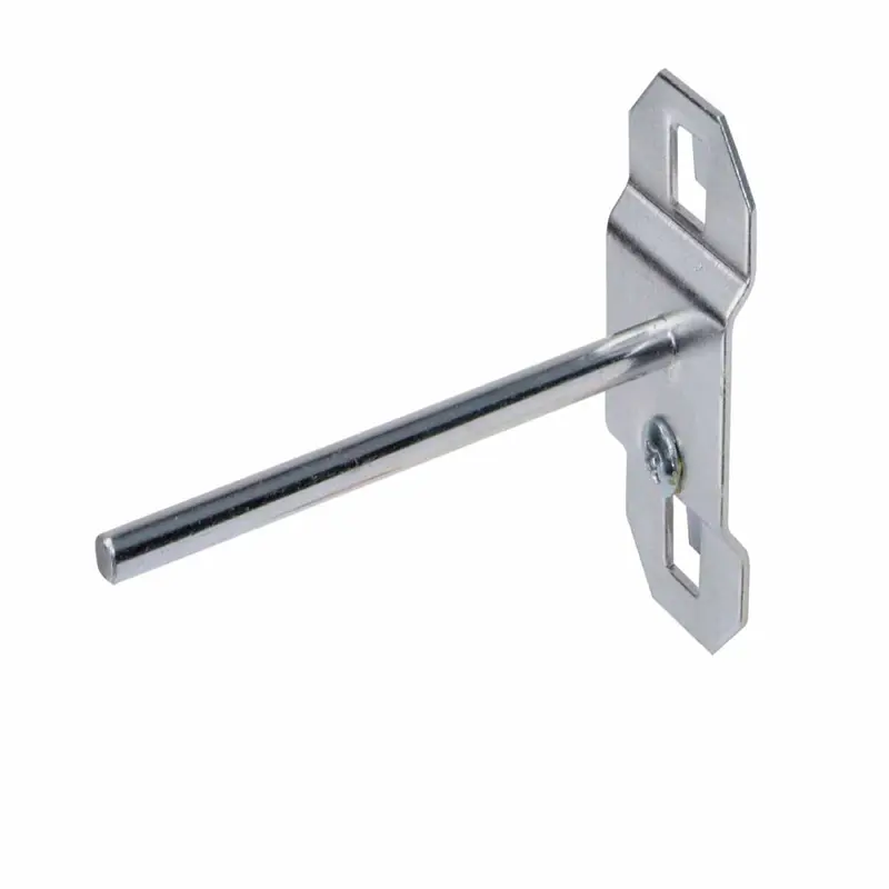 3 In. Single Rod (Straight) 3/16 In. Dia. Zinc Plated Steel Pegboard Hook for LocBoard, 5 Pack