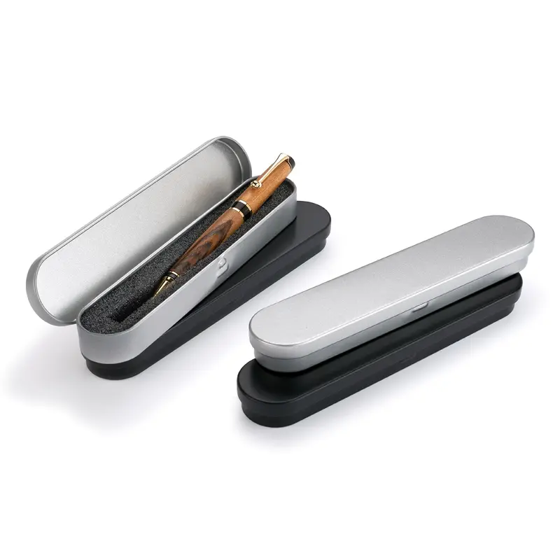 Metal Pen Boxes - Black and Gray - 4 Piece