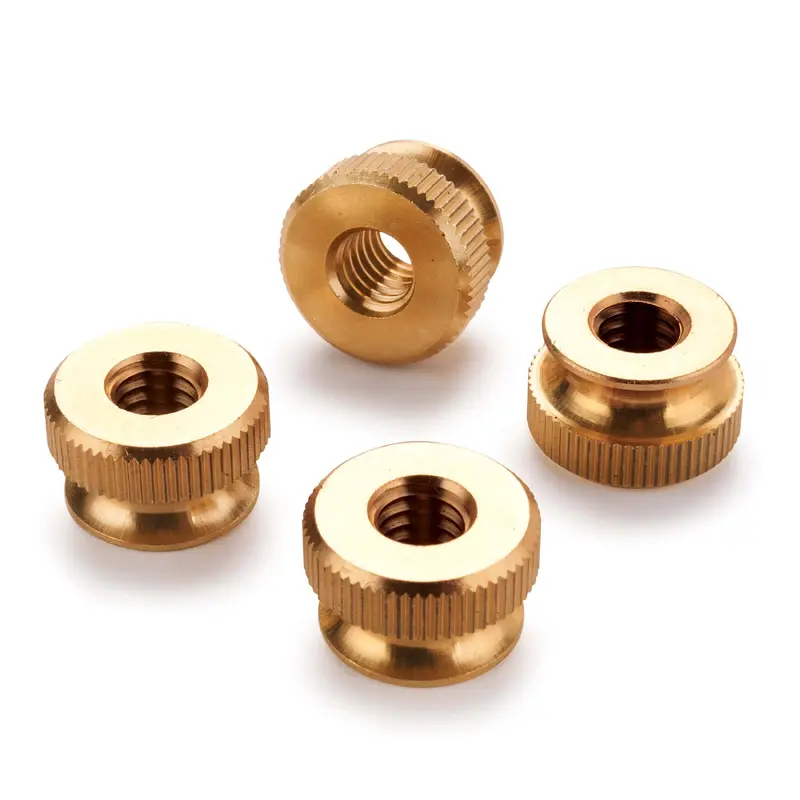 Knurled Thumb Nut Knobs - 5/16" - 18TPI - Brass  - 4 Piece