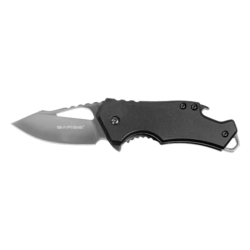 Black Fuse - Folding Knife and Bottle Opener, Stainless Steel 2-3/8" Blade