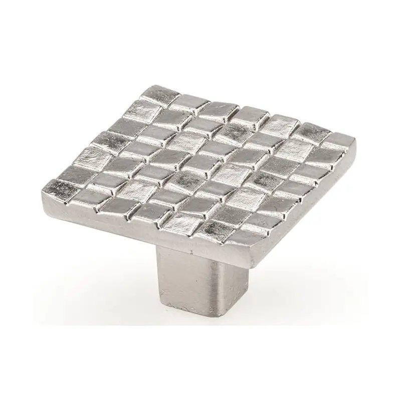 Contemporary Knob, 1-1/4" x 1-1/4", Brushed Nickel