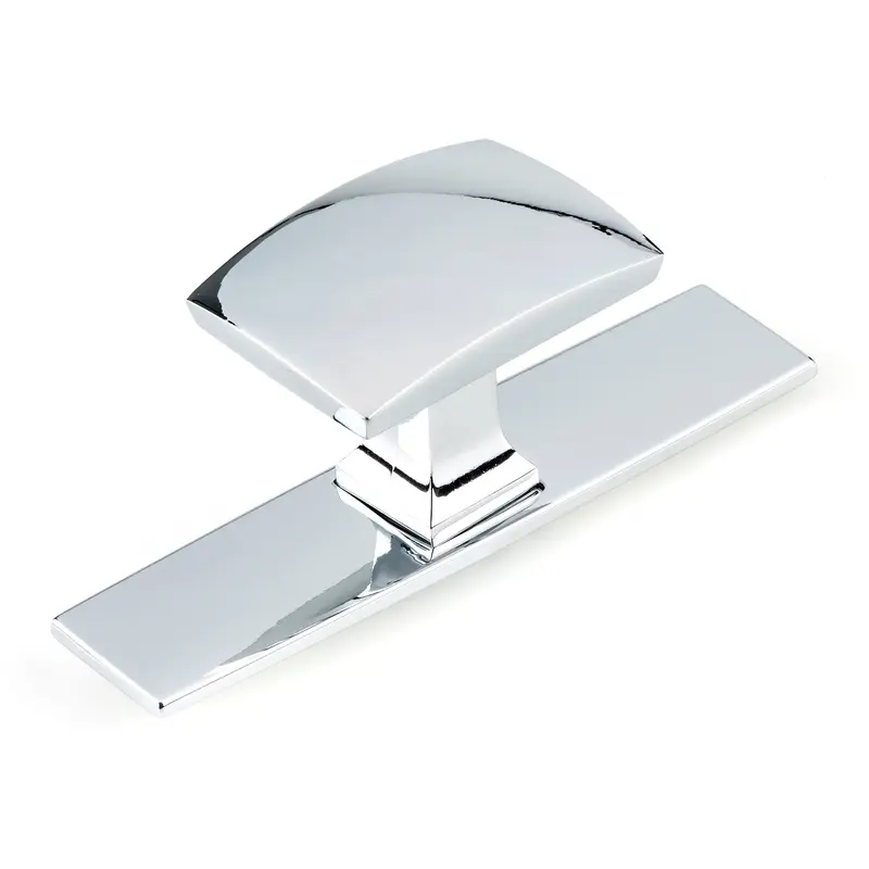 Contemporary Knob, 3-17/32" x 1-7/32", Chrome