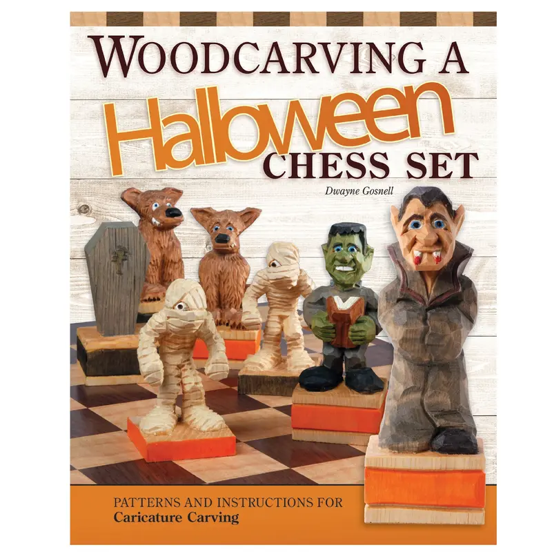 Woodcarving a Halloween Chess Set