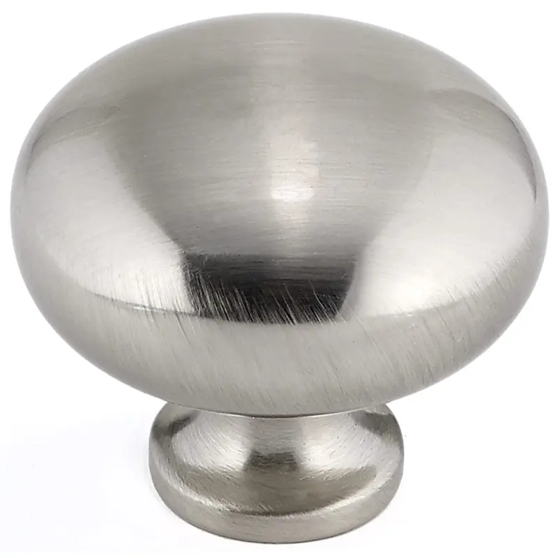 Contemporary Knob, 1-1/4" D, Brushed Nickel