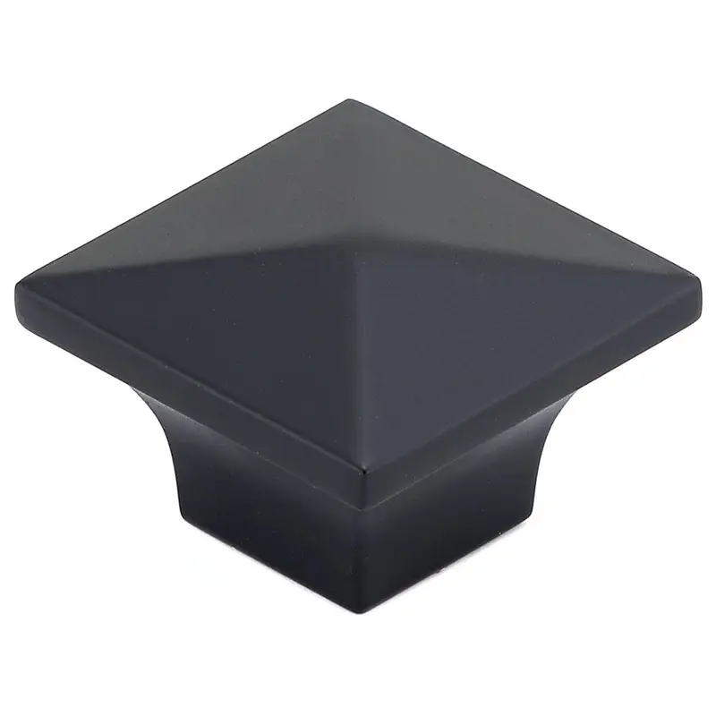Contemporary Knob, 1-1/4" x 1-1/4", Matte Black
