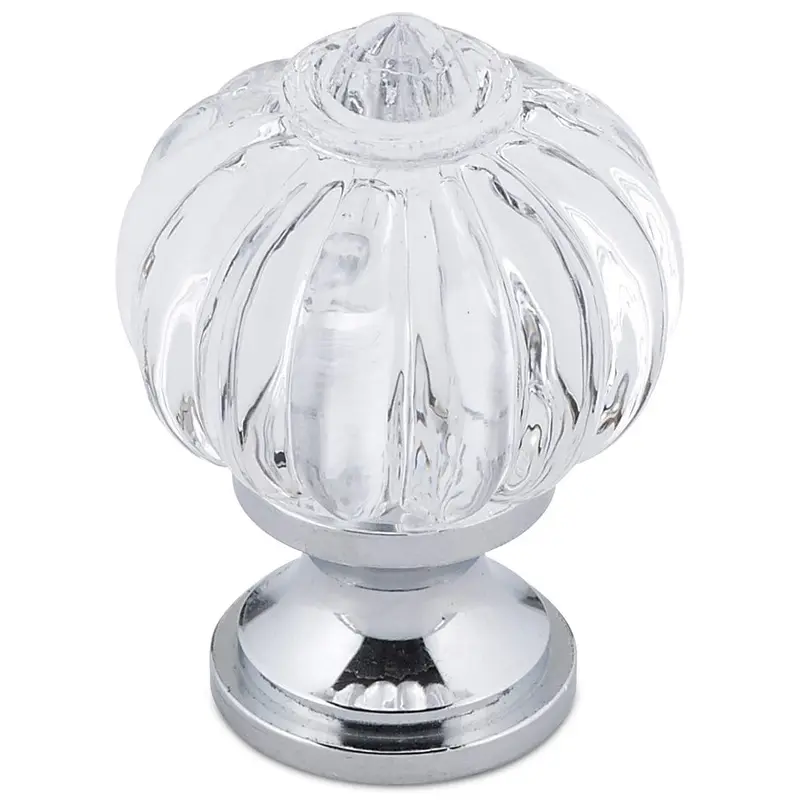 Eclectic Knob, 1-1/8" D, Clear, Chrome