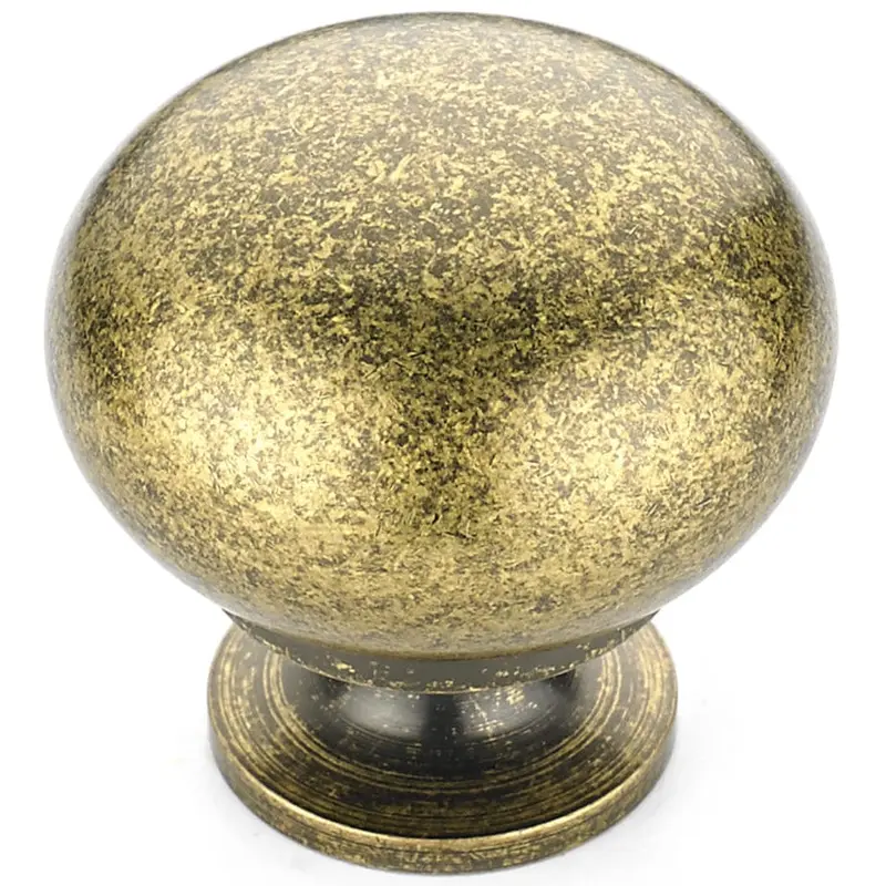 Traditional Knob, 1-1/4" D, Burnished Brass