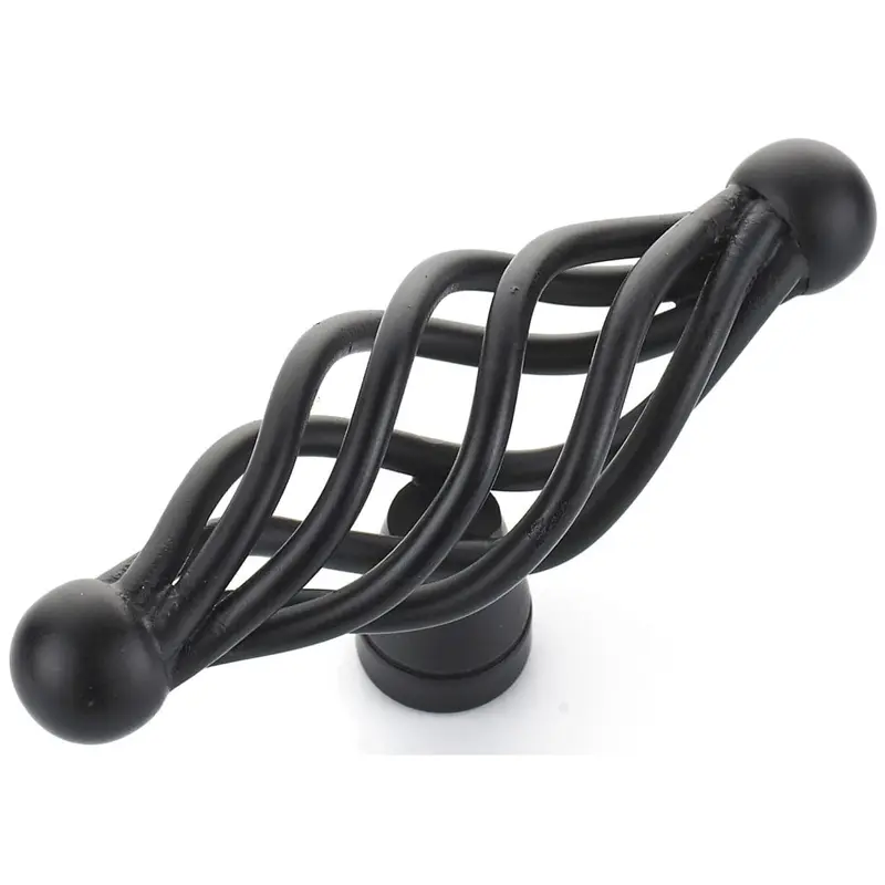 Traditional Knob, 2-23/32" x 25/32", Matte Black