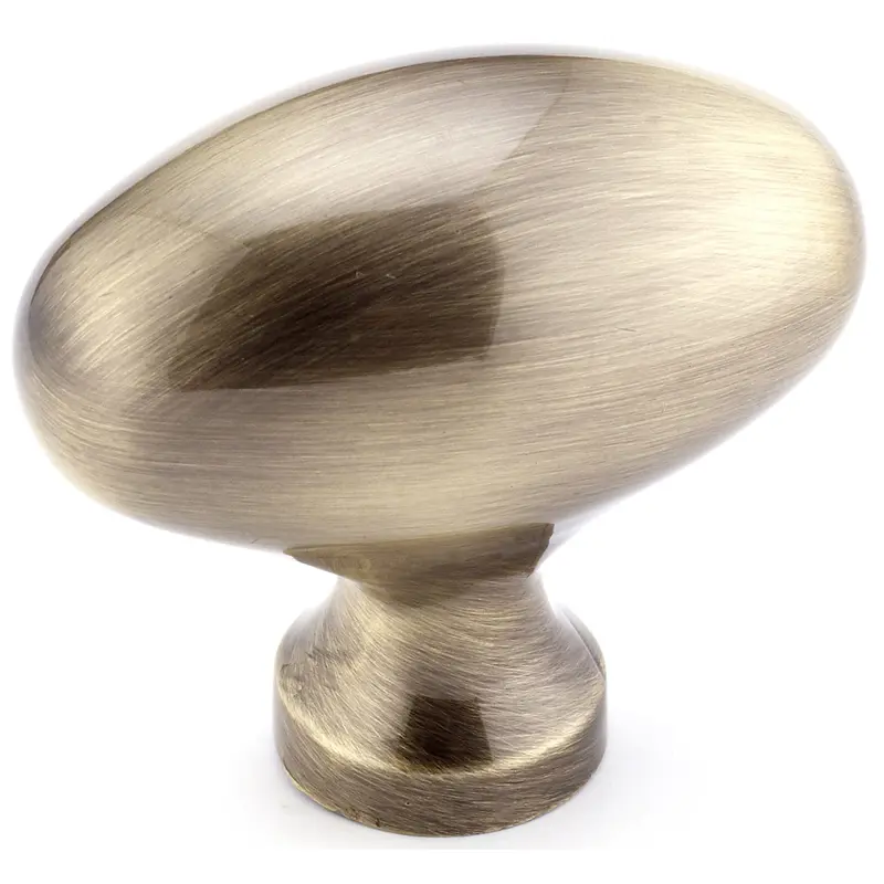 Traditional Oval Knob - 1-31/32" x 1-3/32" - Antique English