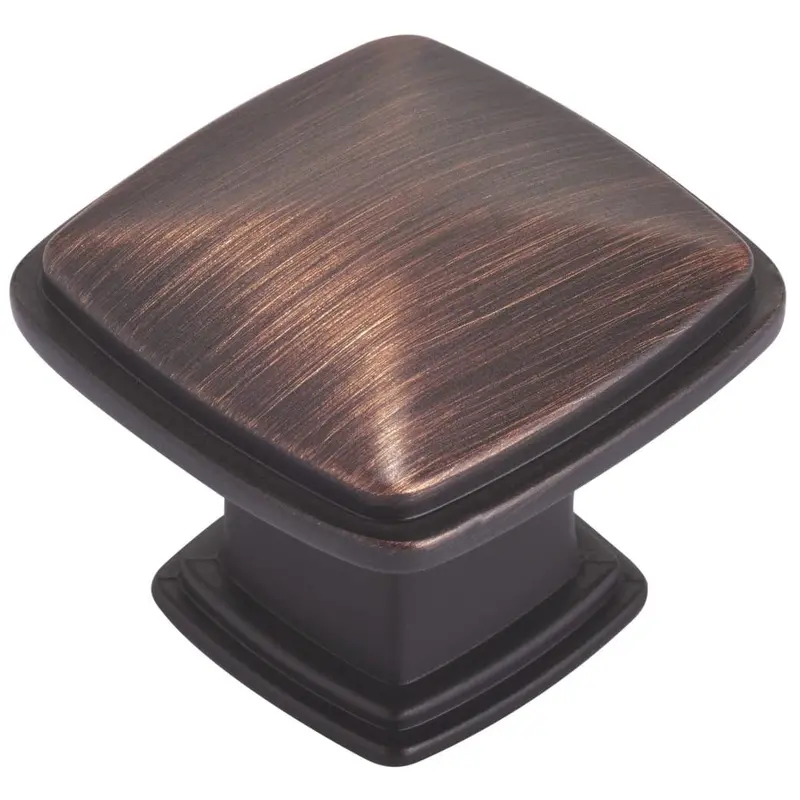 Transitional Knob, 1-7/32" x 1-7/32", Brushed Oil-Rubbed Bronze