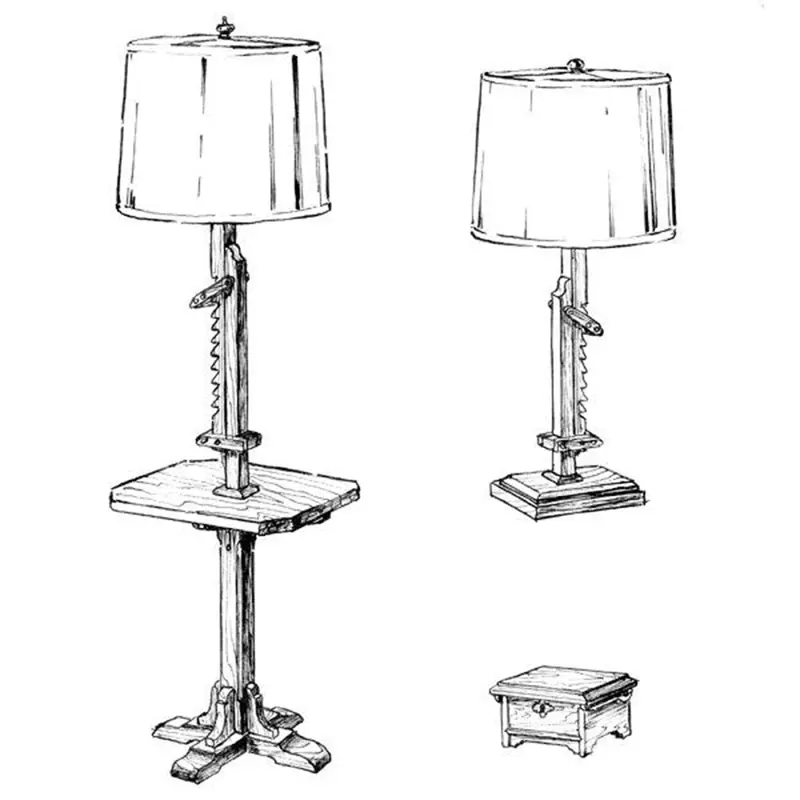 Woodworking Project Paper Plan to Build Two Ratchet Lamp/Trinket Box