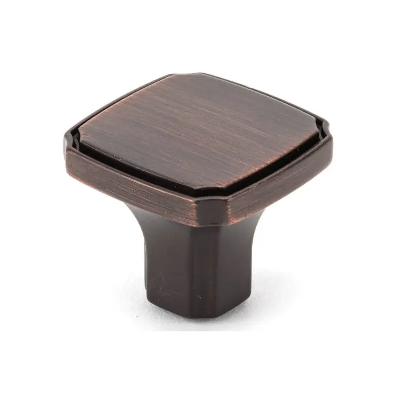 Transitional Knob, 1-3/8" x 1-3/8", Brushed Oil-Rubbed Bronze