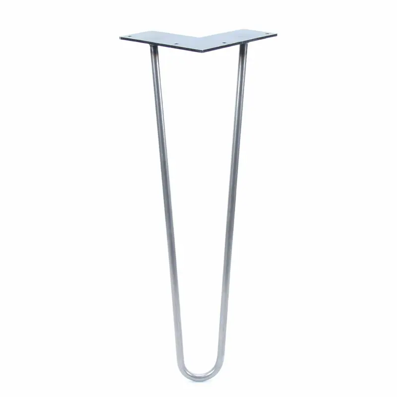 2-wire Hairpin Leg Raw Steel 3/8" x 16"