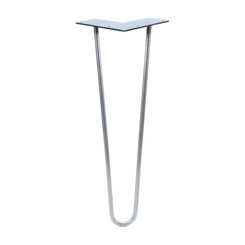 2-wire Hairpin Leg Raw Steel 3/8" x 20"