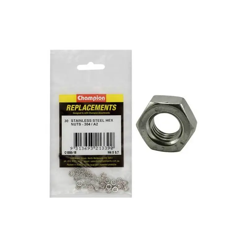 Metric Stainless Steel Hex Nut Assortment Refill