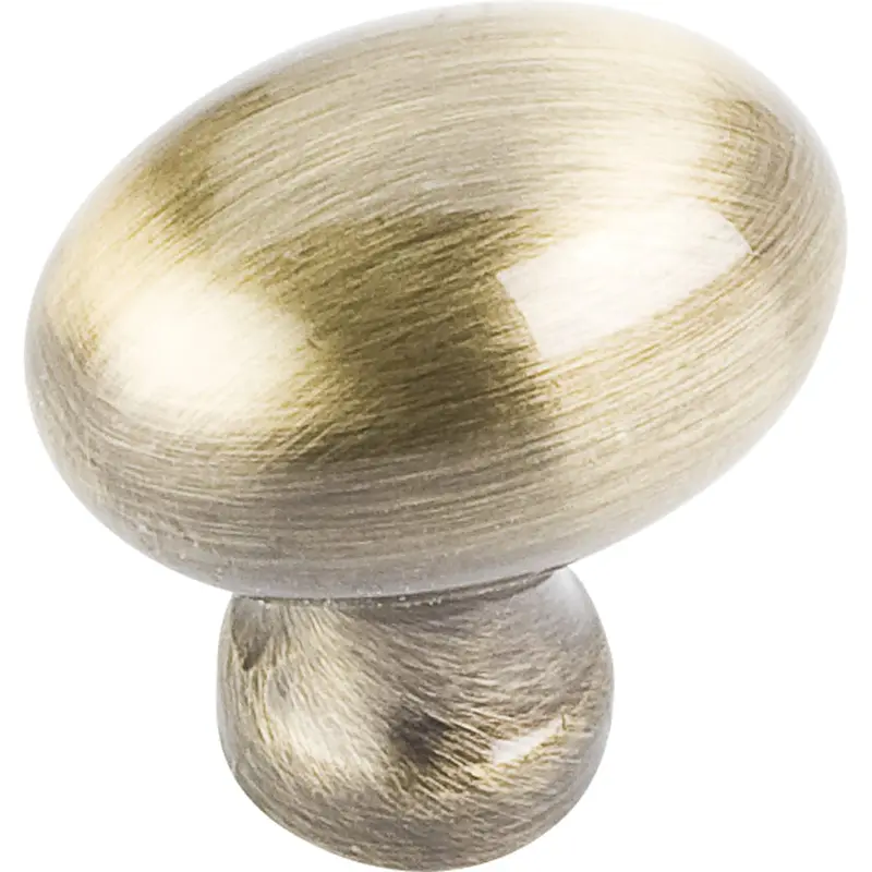 Bordeaux Knob, 1-3/16" O.L., Brushed Antique Brass