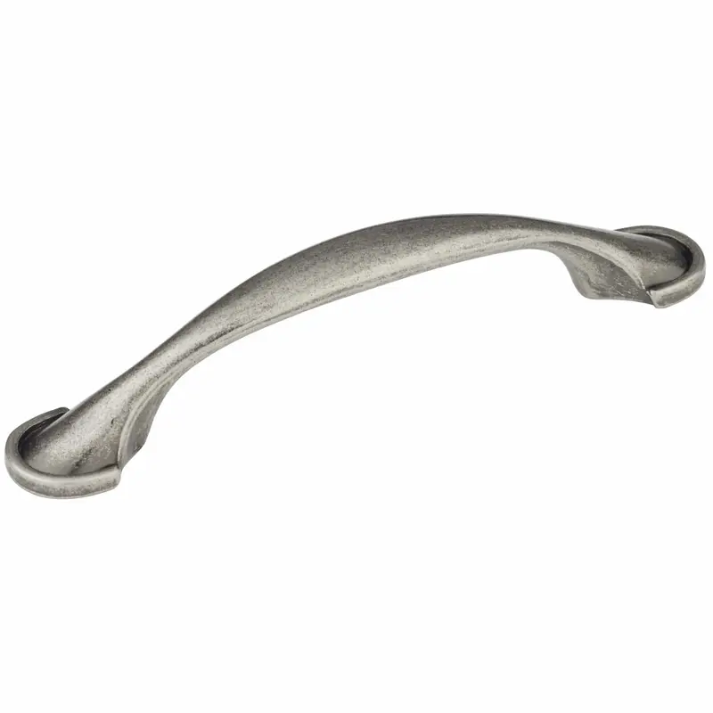 Traditional Metal Pull with Decorative Ends - 3-3/4" Center-to-Center - 5-1/2" OL - Natural Iron