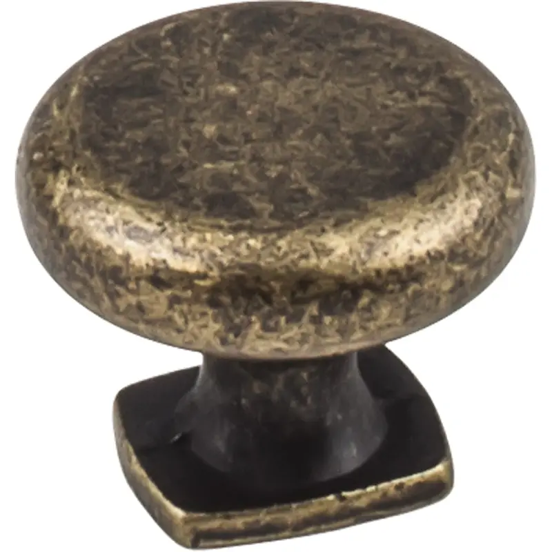 Belcastel 1 Knob, 1-3/8" Dia.,  Distressed Antique Brass