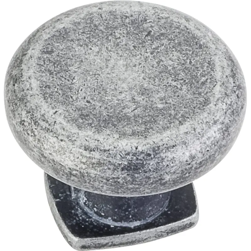 Belcastel 1 Knob, 1-3/8" Dia.,  Distressed Antique Silver