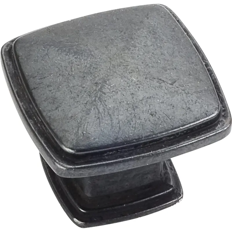Milan 1 Plain Square Knob, 1-3/16" O.L.,, Gun Metal