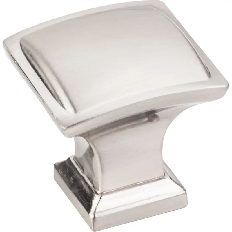 Annadale Square Pillow Top Knob, 1-1/4" O.L., Satin Nickel