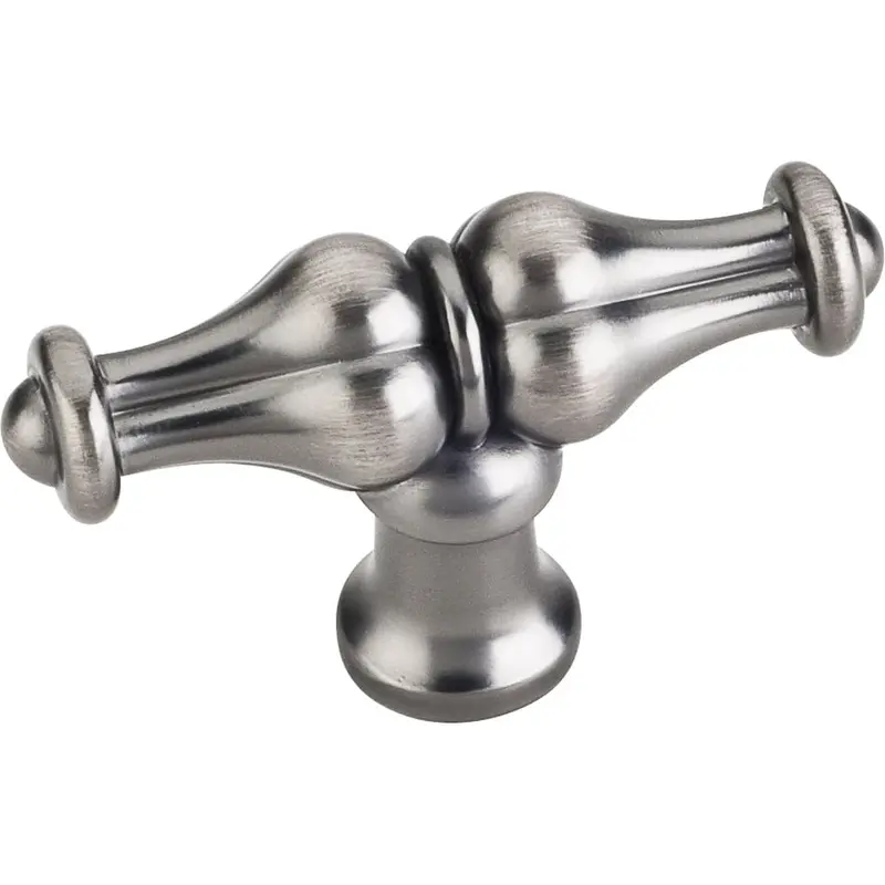 Bella "T" Knob, 2-1/4"  O.L., Brushed Pewter