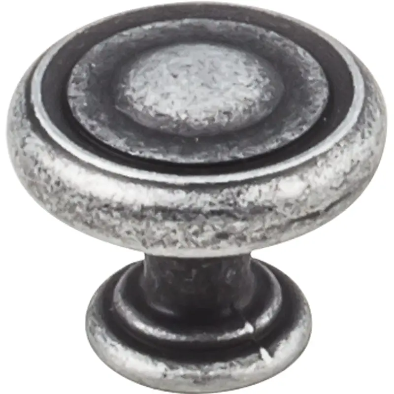 Bremen 1 Knob, 1-1/4" Dia.,  Distressed Antique Silver