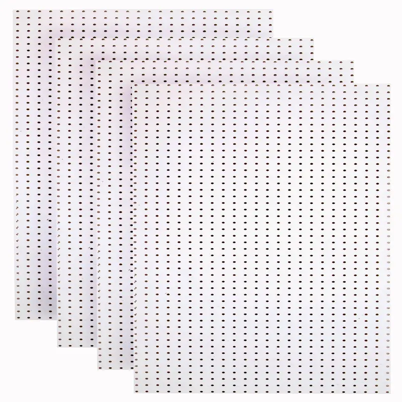 (4) 24 In. W x 48 In. H x 1/4 In. D Custom Painted Blissful White Heavy Duty Tempered Round Hole Pegboards