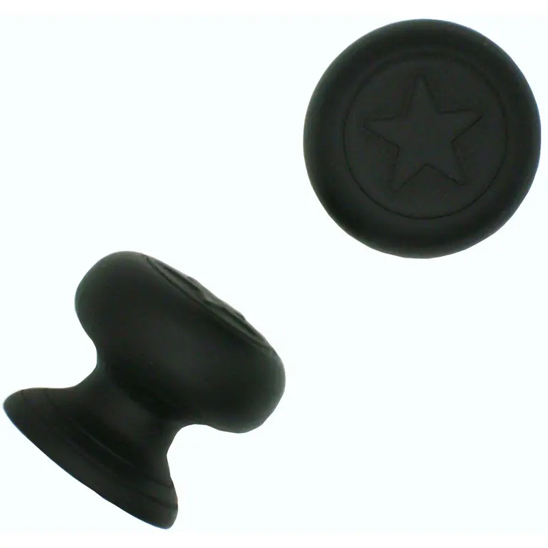 Raised Star Knob,  Matte Black