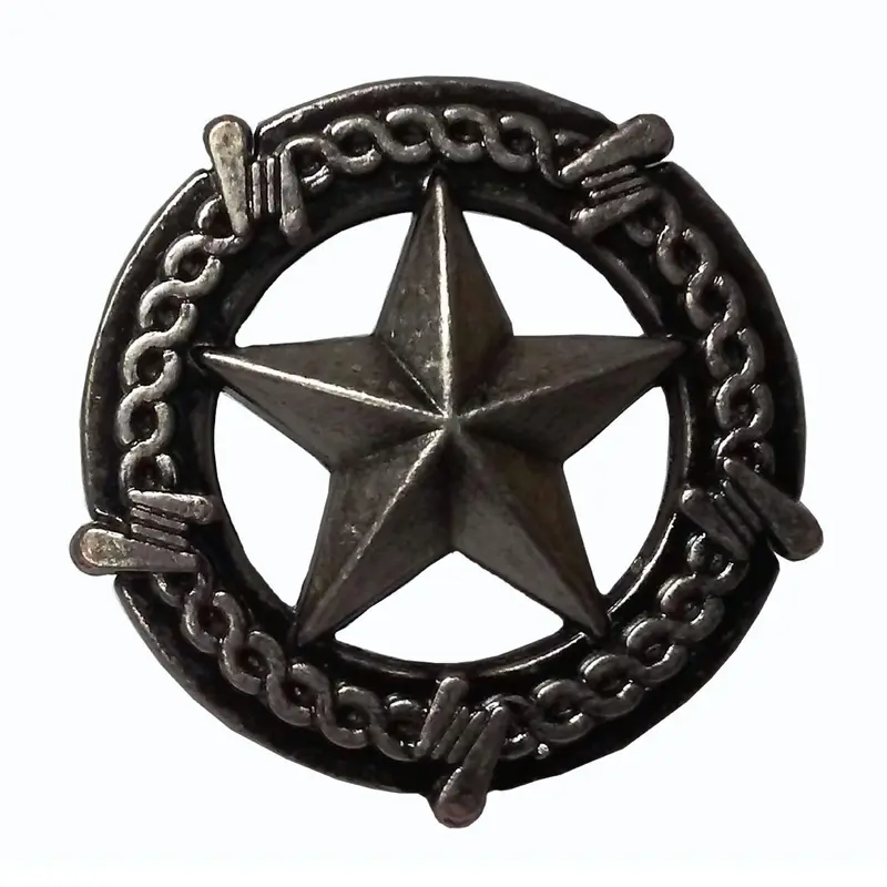 Star with Barbed Wire Knob, Pewter Oxide