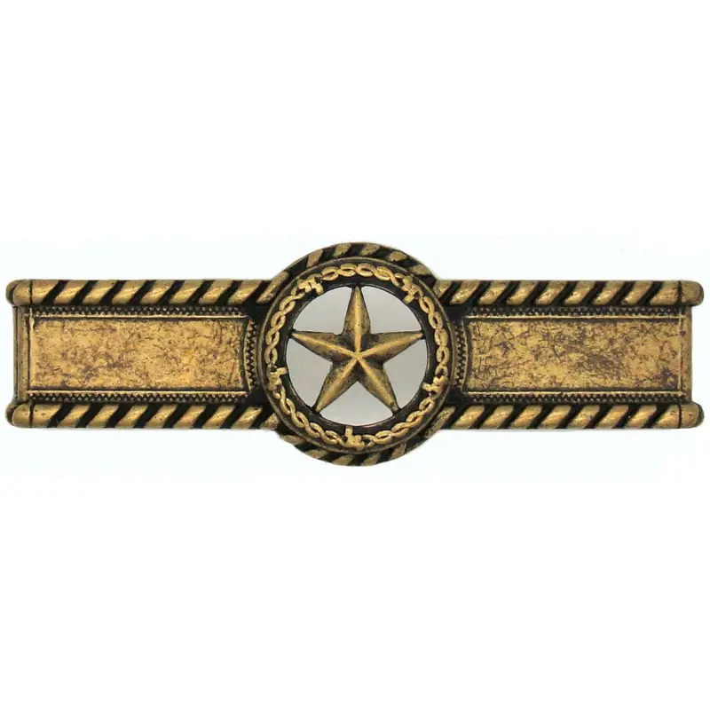 Star with Barbed Wire Pull, Brass Oxide