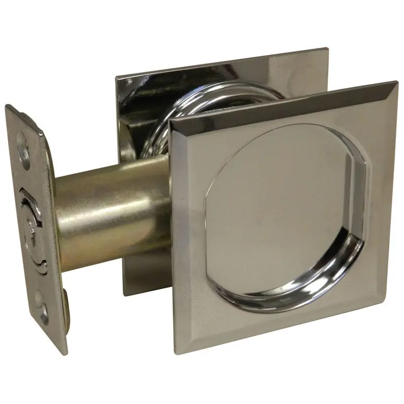 2-7/16" (62 mm) Pocket Door Pull Square Chrome Passage