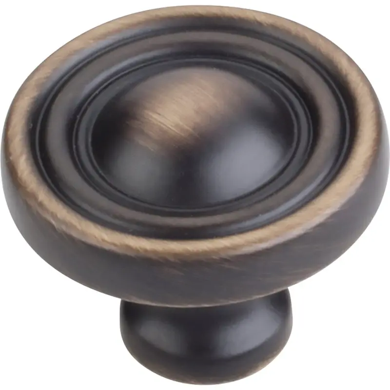 Bella Round Knob, 1-3/8" Dia.,  Antique Brushed Satin Brass