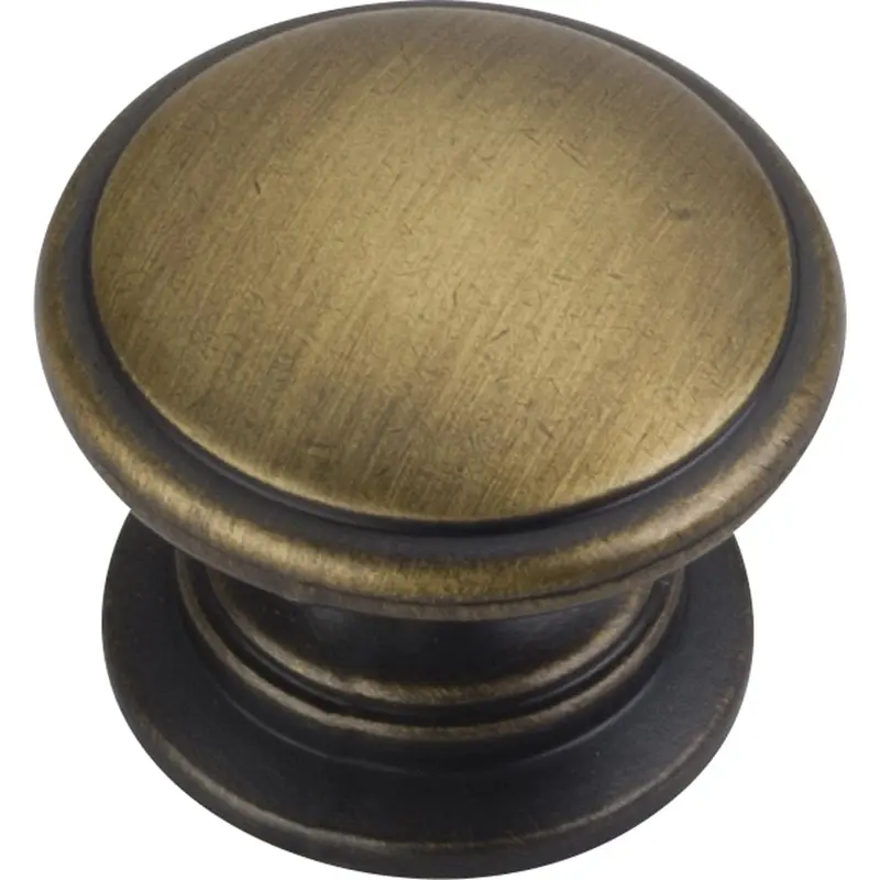 Durham Knob, 1-1/4" Dia.,  Antique Brushed Satin Brass