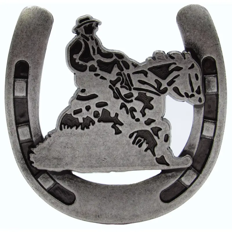 Riding Cowboy Horseshoe Knob, Old Silver