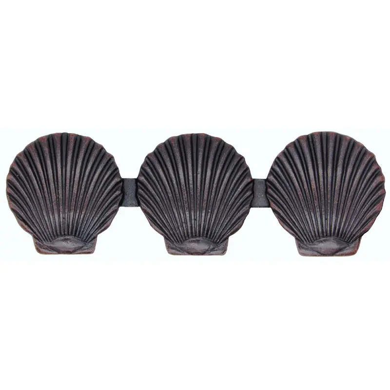 Triple Scallop Seashell Pull, Oil Rubbed Bronze
