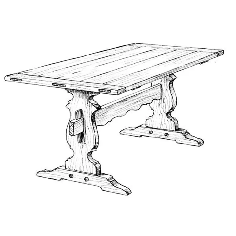 Woodworking Project Paper Plan to Build Trestle Dining Table