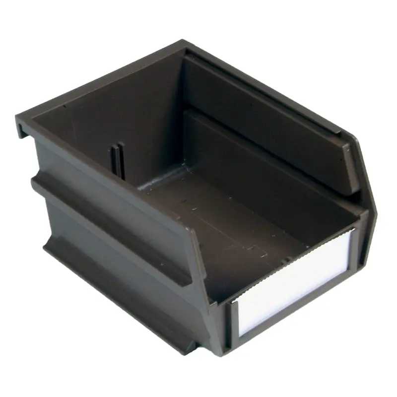 5-3/8" L x 4-1/8" W x 3" H Brown Stacking, Hanging, Interlocking Polypropylene Bins, 10 CT