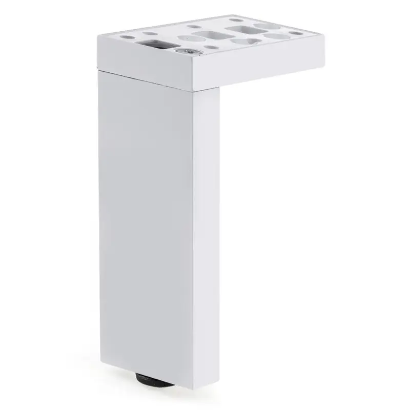 13-3/4" (350 mm) Adjustable Contemporary Versatile T or L Shaped Furniture Leg Glossy White