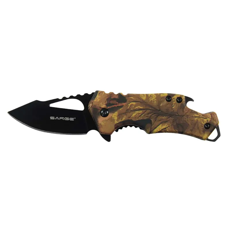 Camo Fuse - Folding Knife and Bottle Opener, Stainless Steel 2-3/8" Blade