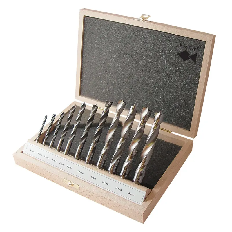 Metric HSS Double Flute Brad Point Drill Bit 11 pc Set