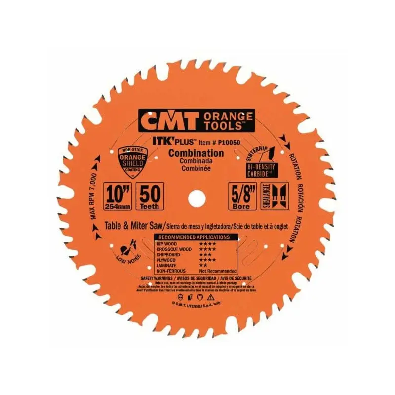 Combination Saw Blade - 10" x 50T x 5/8" Bore