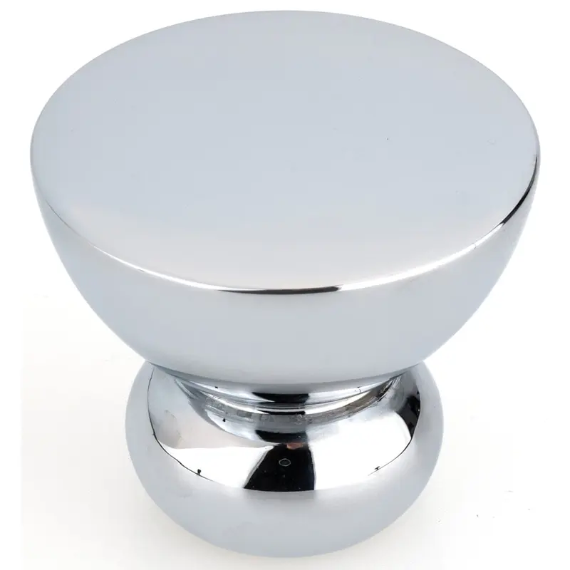 Contemporary Knob, 1-1/4" D, Chrome